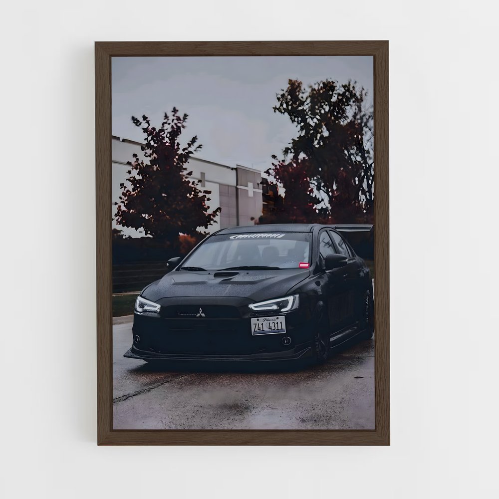 Poster Lancer Noir – affiche Mitsubishi (vue 5)